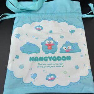 Sanrio Smiles Hangyodon Tote Grocery Shopping Bag Blue 14.5" x 11" Cute Kawaii
